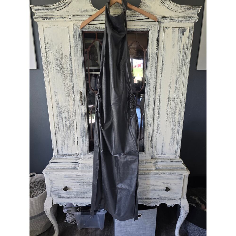 NWT Anthropologie Halter Sleeveless Black Midi Dress - Size XL - Picture 5 of 5